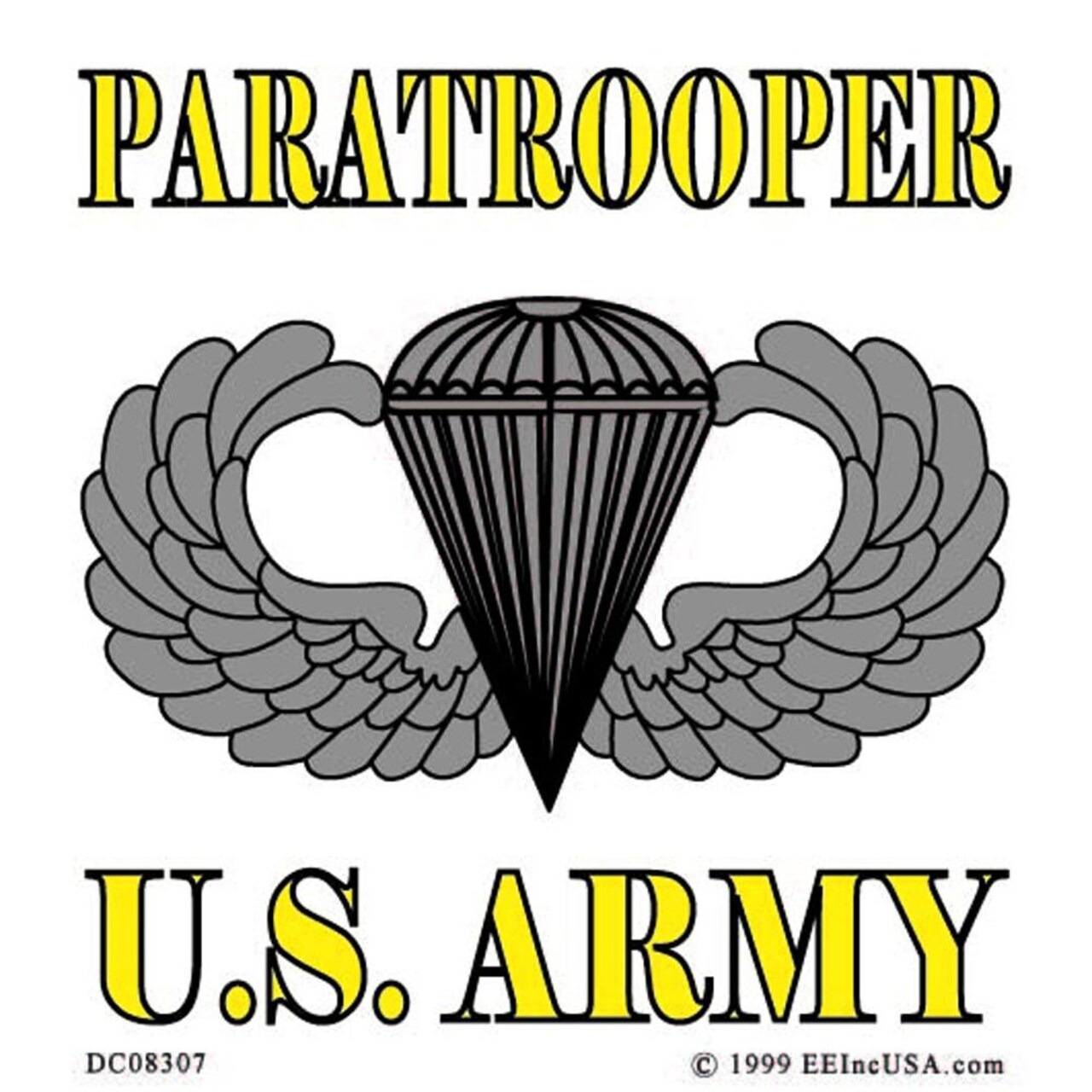 U.S. Army Paratrooper Sticker 3-1/4&#x22;X3-1/2&#x22;